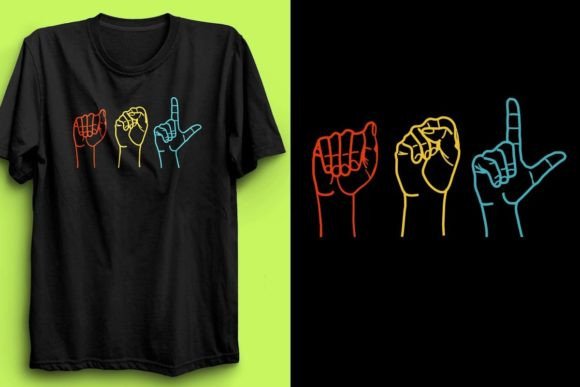 AMERICAN SIGN LANGUAGE ASL DESIGN: Perfect for T-Shirt Designs and Graphics