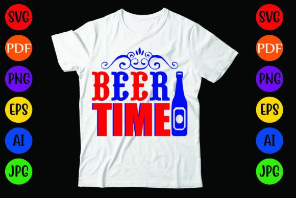 Beer Time: A Versatile Graphic for T-Shirt Designs and Local Branding