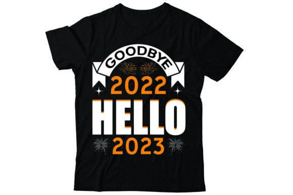Goodbye 2023 Hello 2023: A Festive T-Shirt Design for Local Brands
