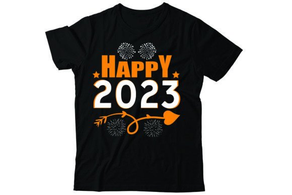 Happy 2023: A Versatile Graphics and T-Shirt Design