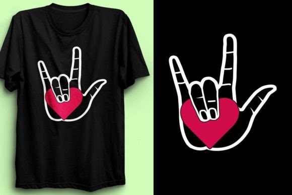 HEART SHAPE in the PALM ASL DESIGN: Perfect for Graphics and T-Shirts
