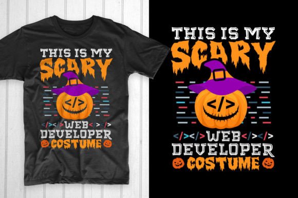 Scary Web Developer Costume: A Spooky T-Shirt Design for Brands